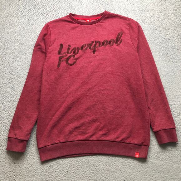 LFC Liverpool FC Sweatshirt Mens Large Long Sleeve Embroidered Crew Neck Maroon - Picture 1 of 10